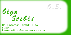 olga stibli business card